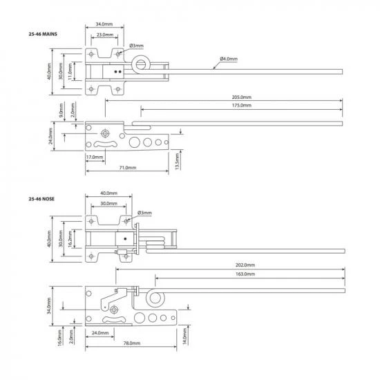 J Perkins Electric Retracts 25-46 Nose Set And Leg (1) - Image 2
