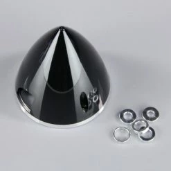 J Perkins JP 63mm Black Spinner (with Aluminium Back Plate)